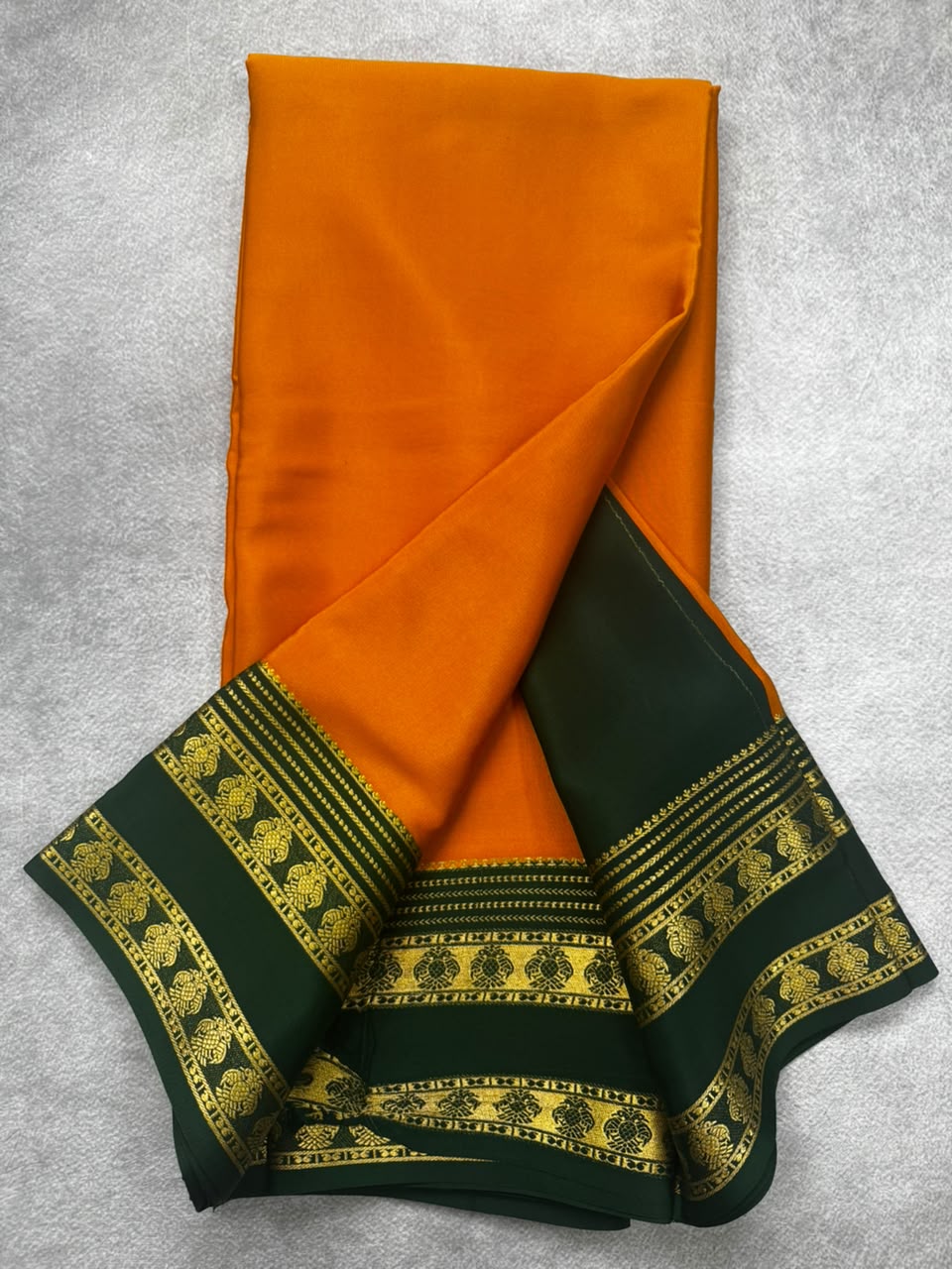 Mustard gandaberunda border pure mysore silk saree GB107