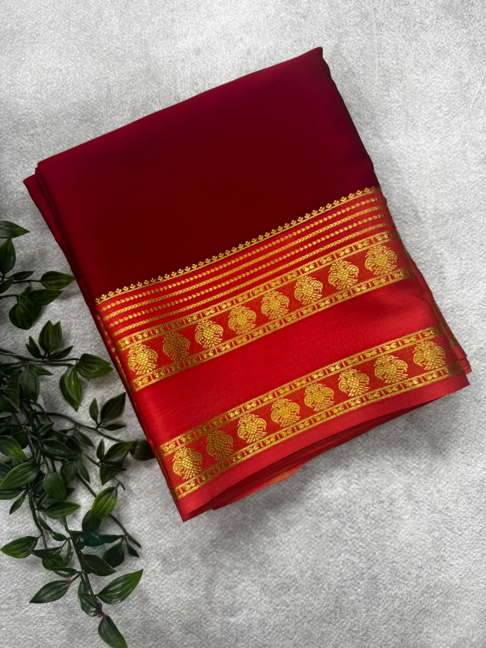 Maroon gandaberunda border pure mysore silk saree GB107