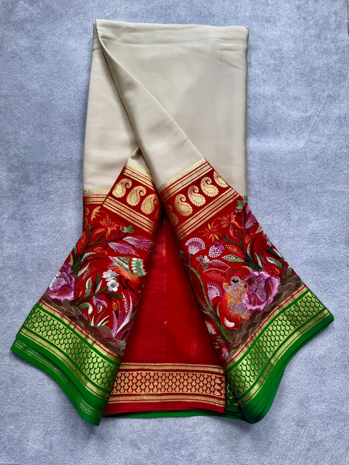 3D embroidery pure mysore silk 107 saree
