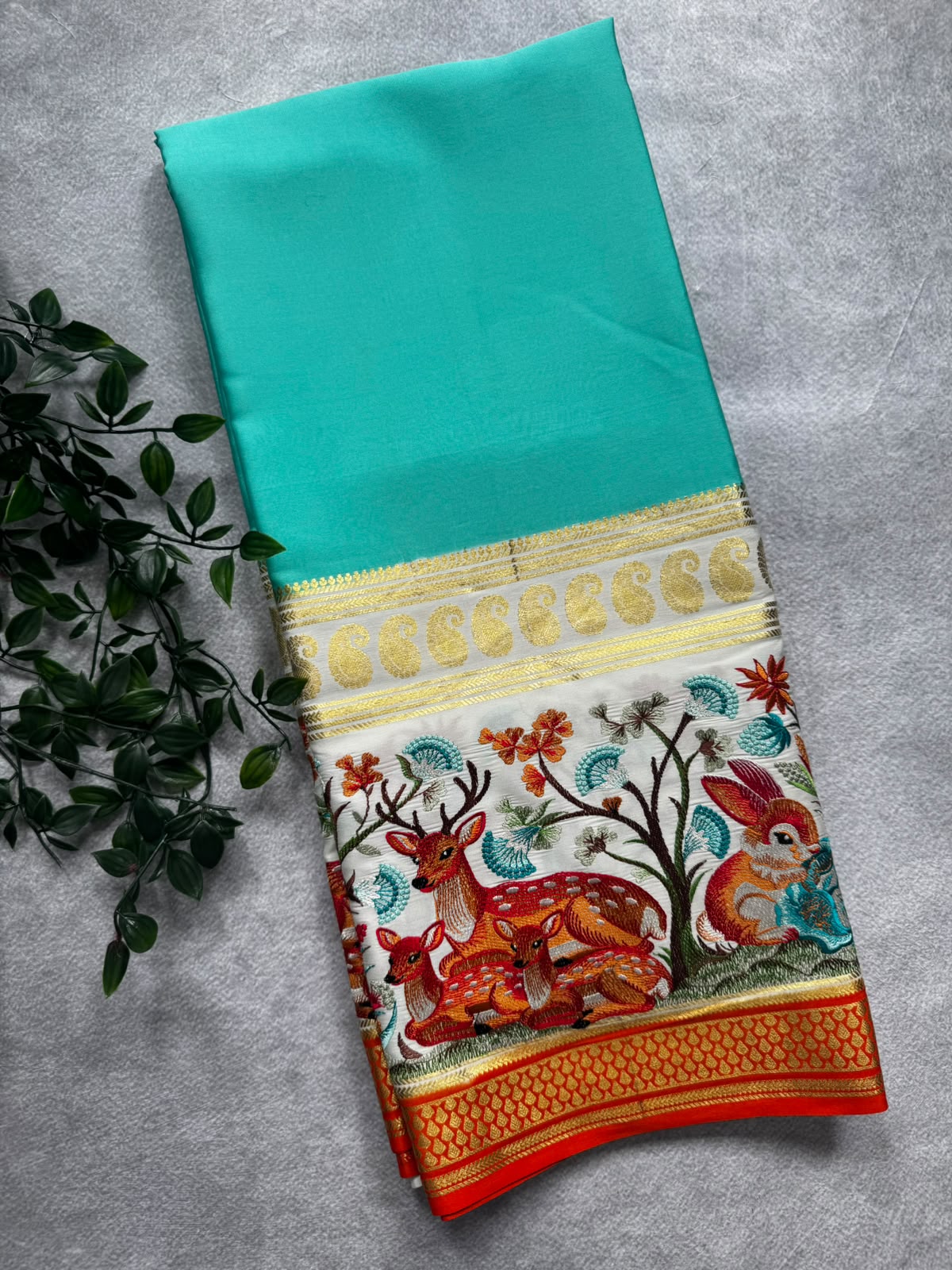 3D embroidery pure mysore silk 107 saree