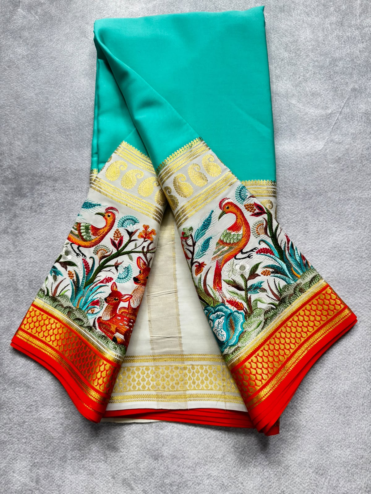 3D embroidery pure mysore silk 107 saree