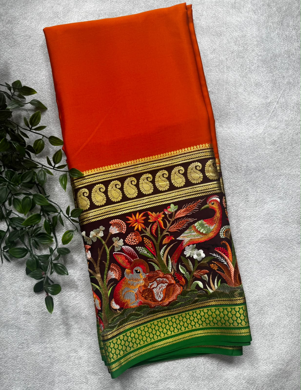 3D embroidery pure mysore silk 107 saree