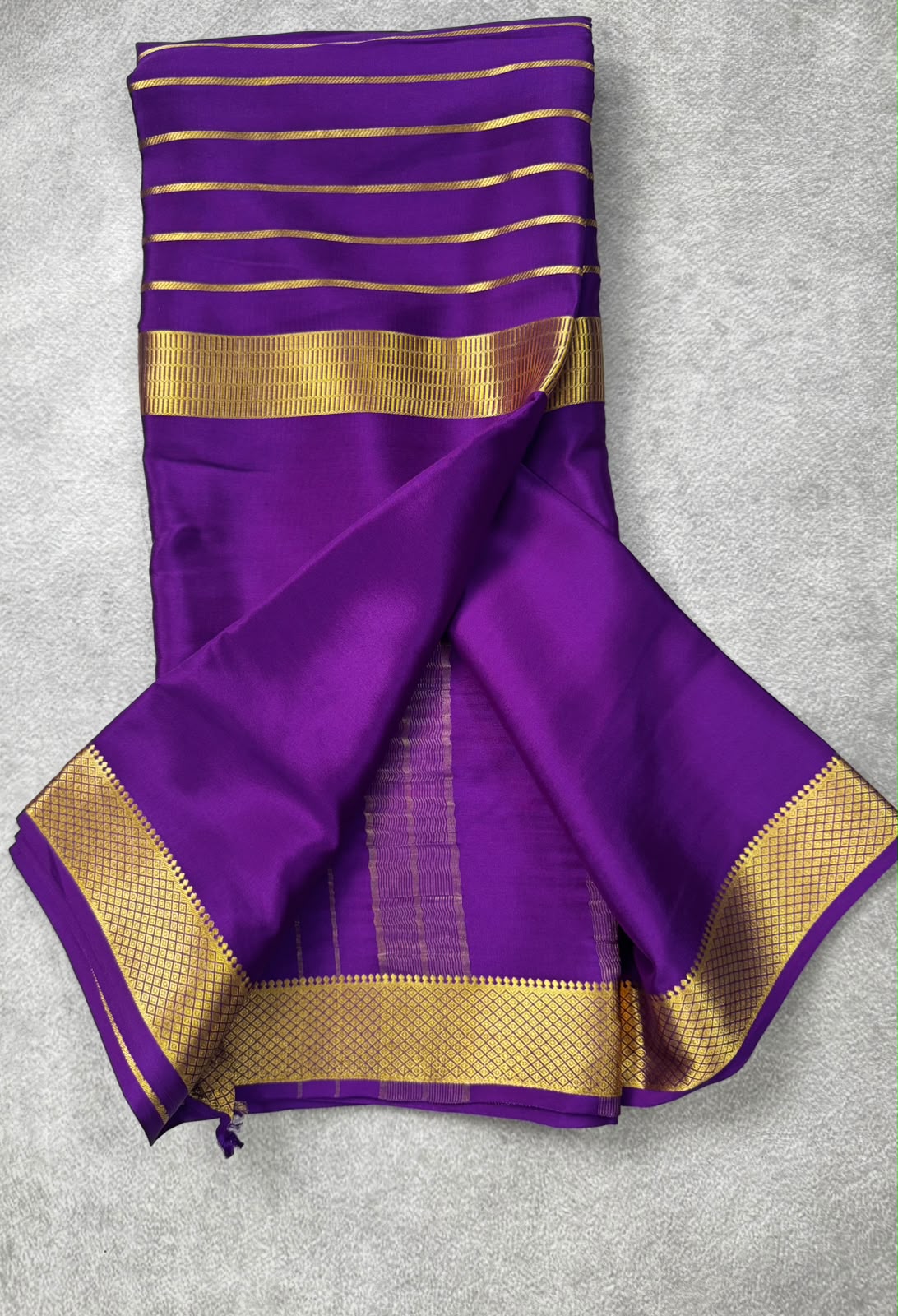 Purple pure mysore crepe silk saree MS107