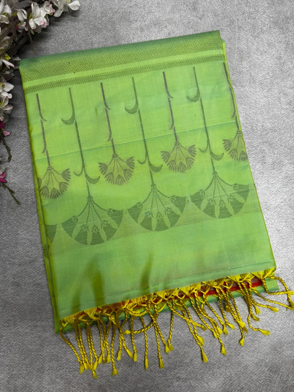Parot Green Pure Kanchi Soft Silk 107 Saree