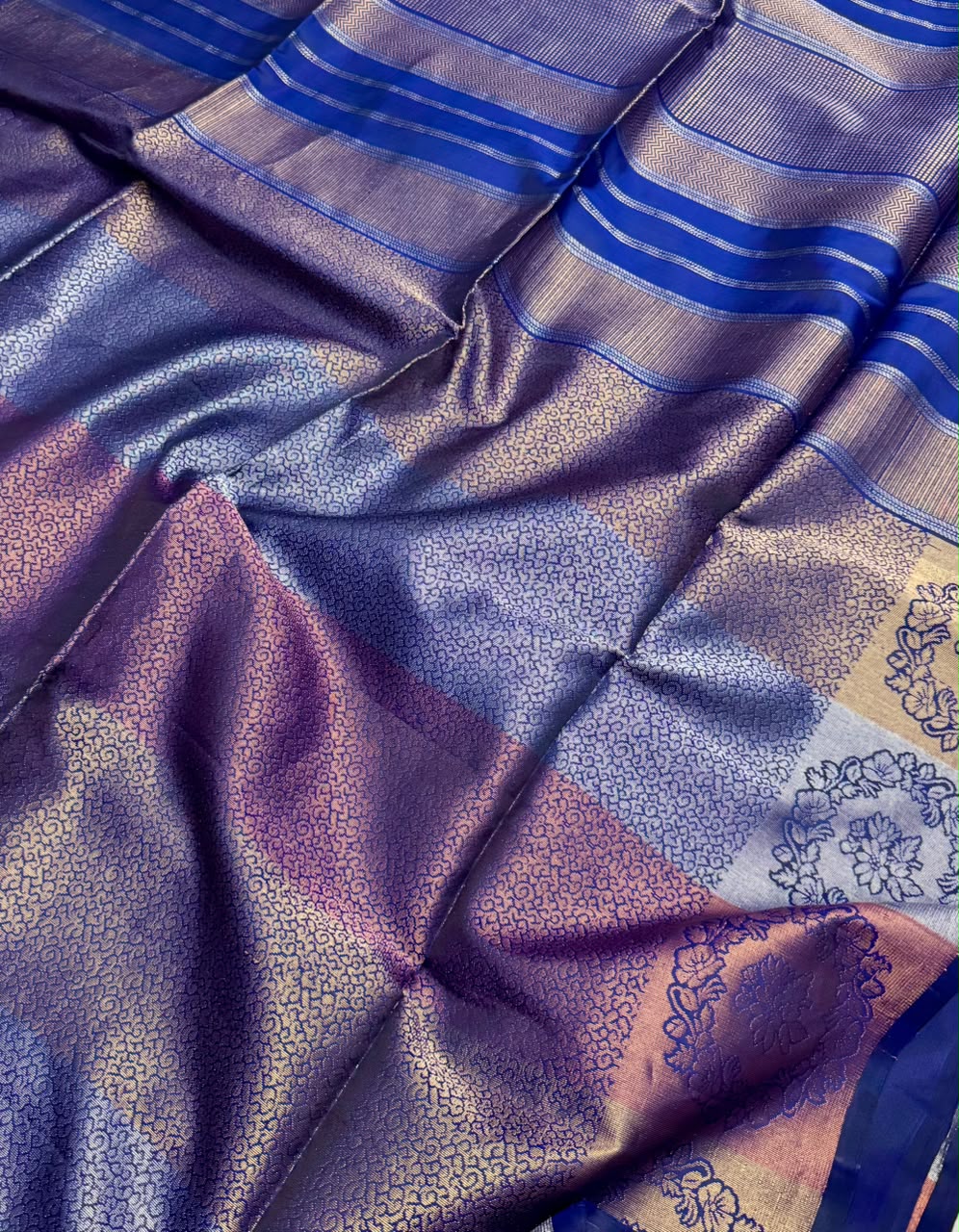 Navy Blue Pure Kanchi Soft Silk 107 Saree