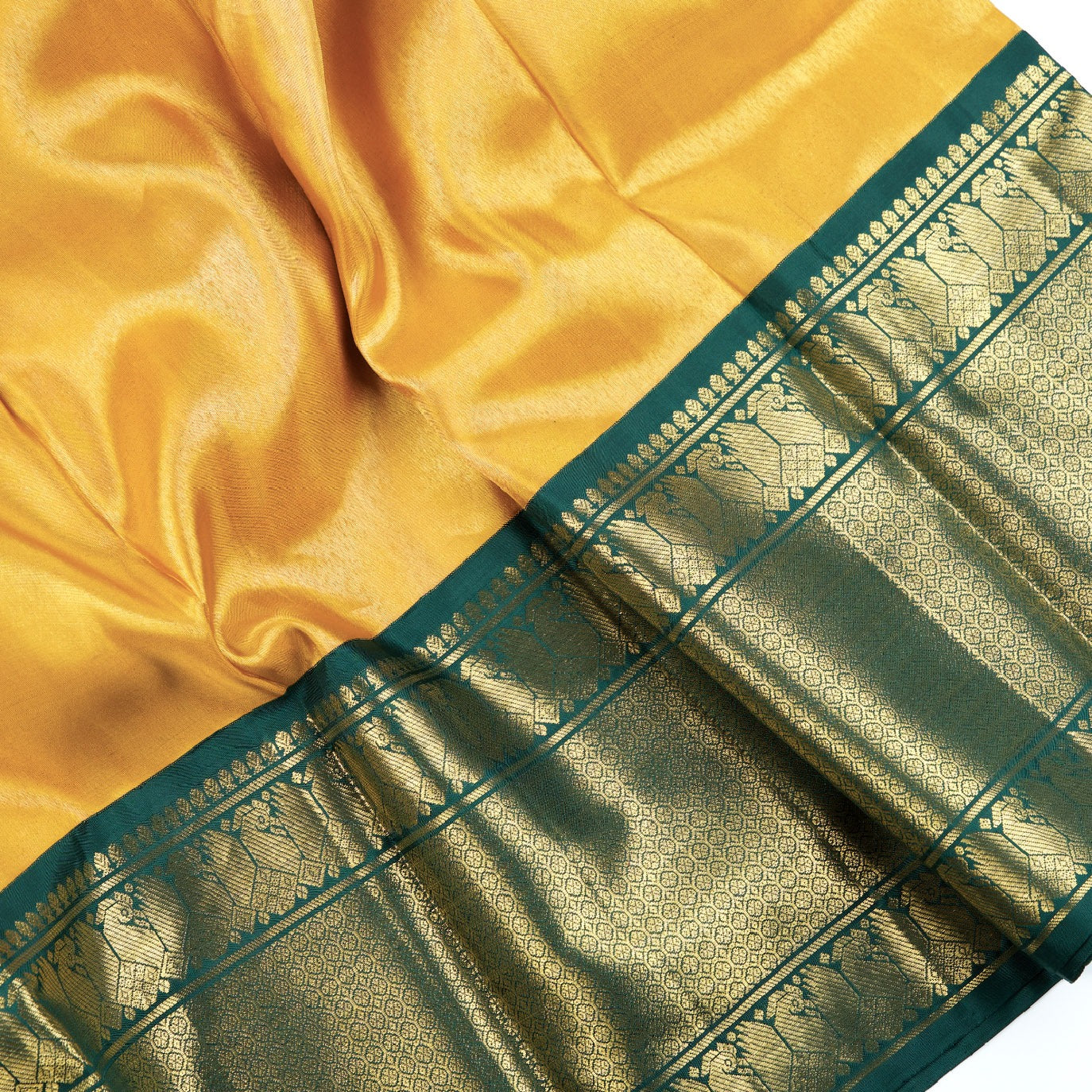 Yellow Pure Kanchi Silk Saree 4G (Swara)