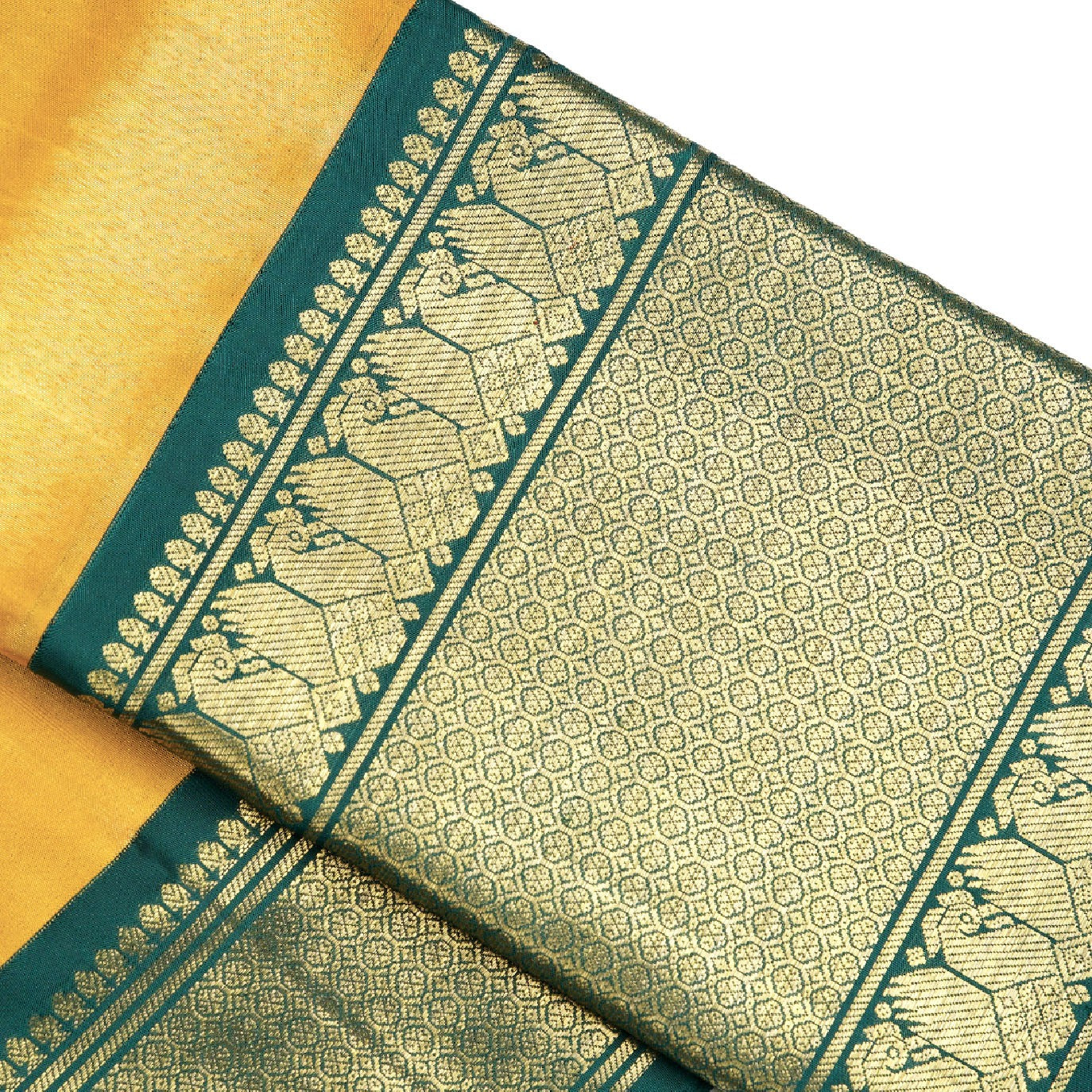 Yellow Pure Kanchi Silk Saree 4G (Swara)