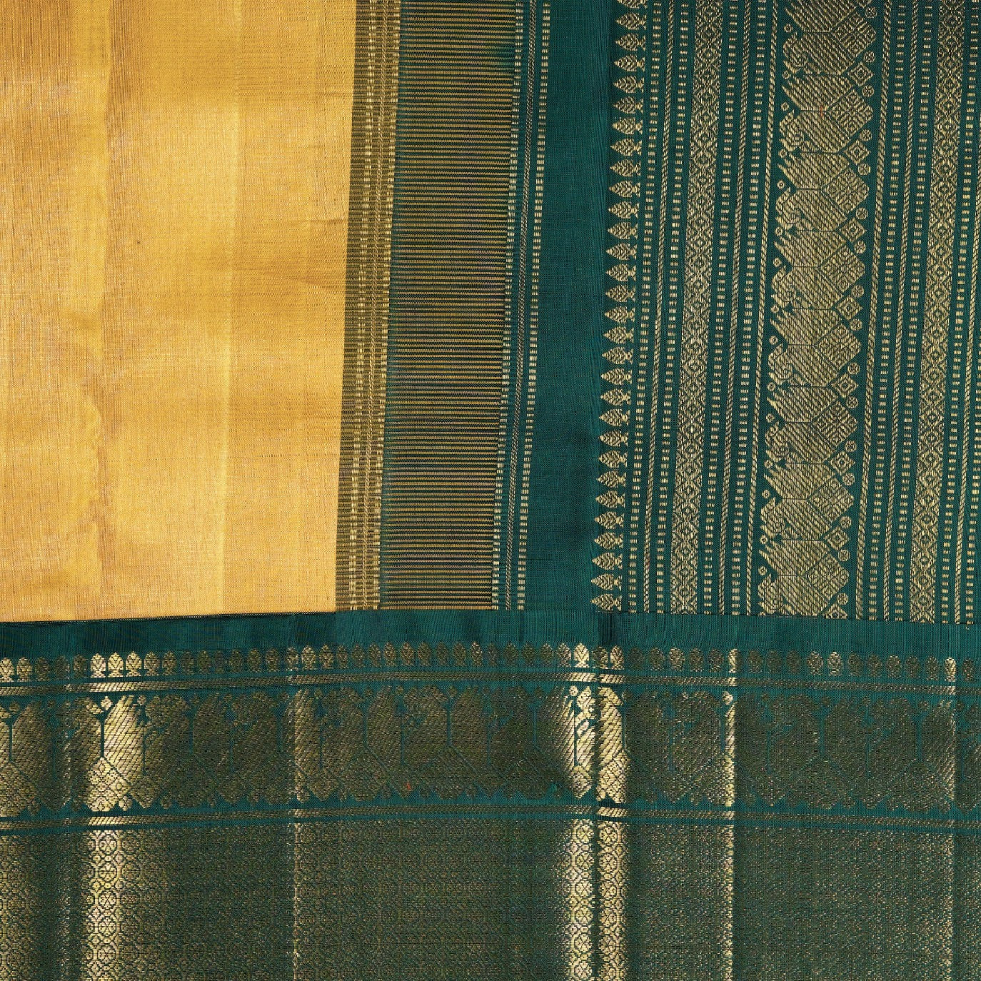 Yellow Pure Kanchi Silk Saree 4G (Swara)