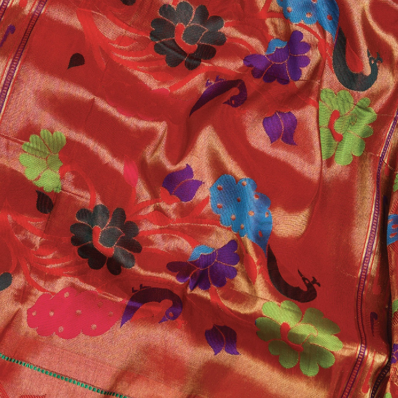 Maroon Checks Pure Paithani Silk Saree (Swara)