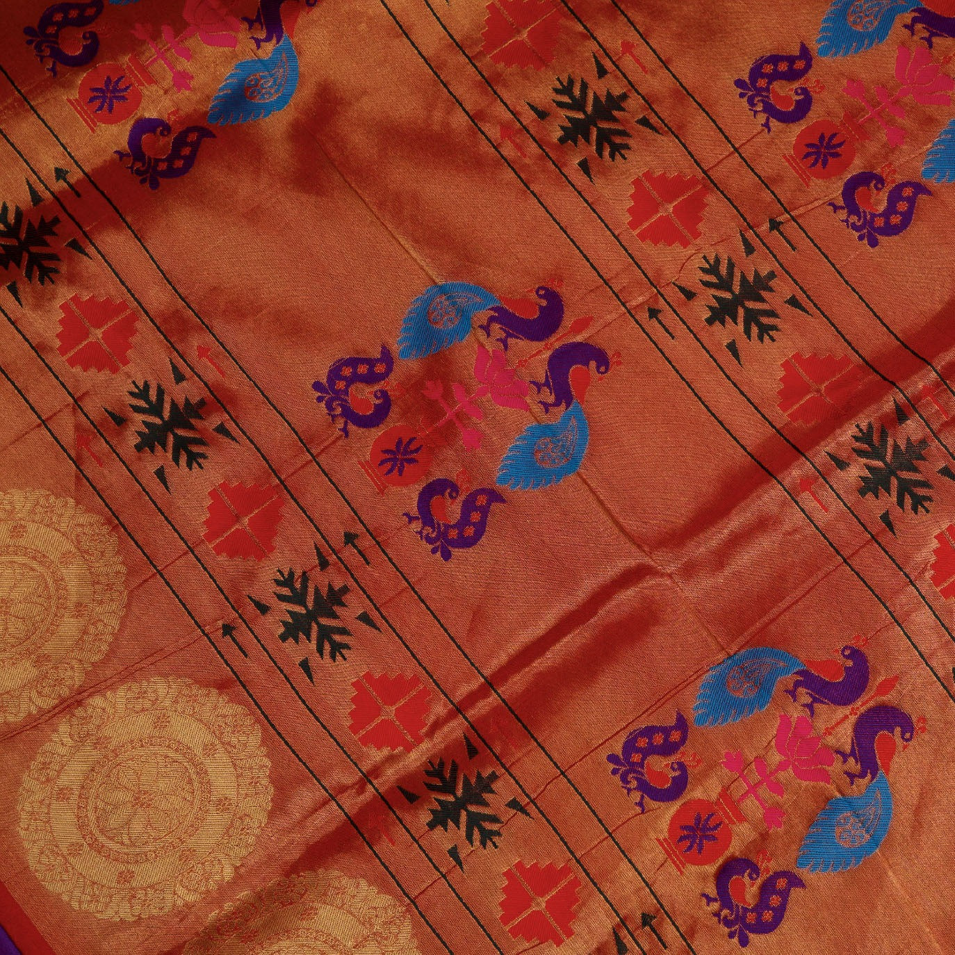 Purple Small Butta Pure Paithani Silk Saree (Swara)