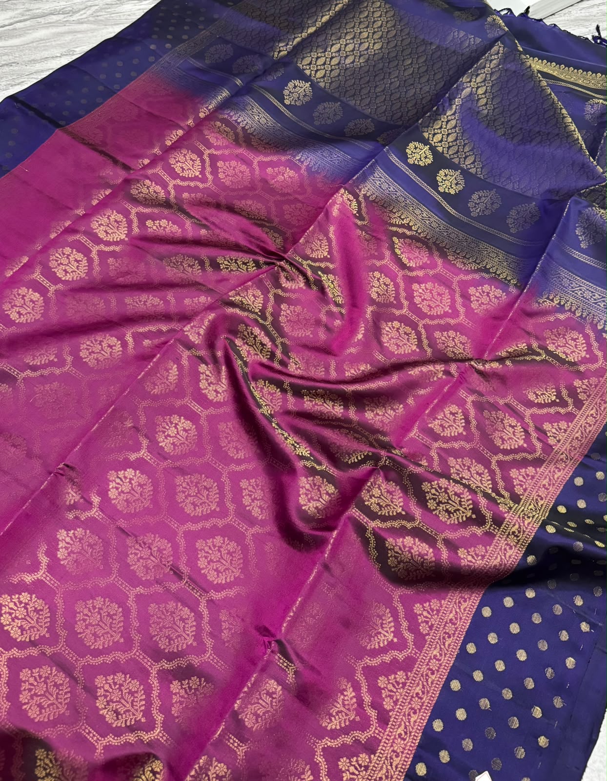 Pink n Purple Pure Kanchi Soft Silk 107 Saree