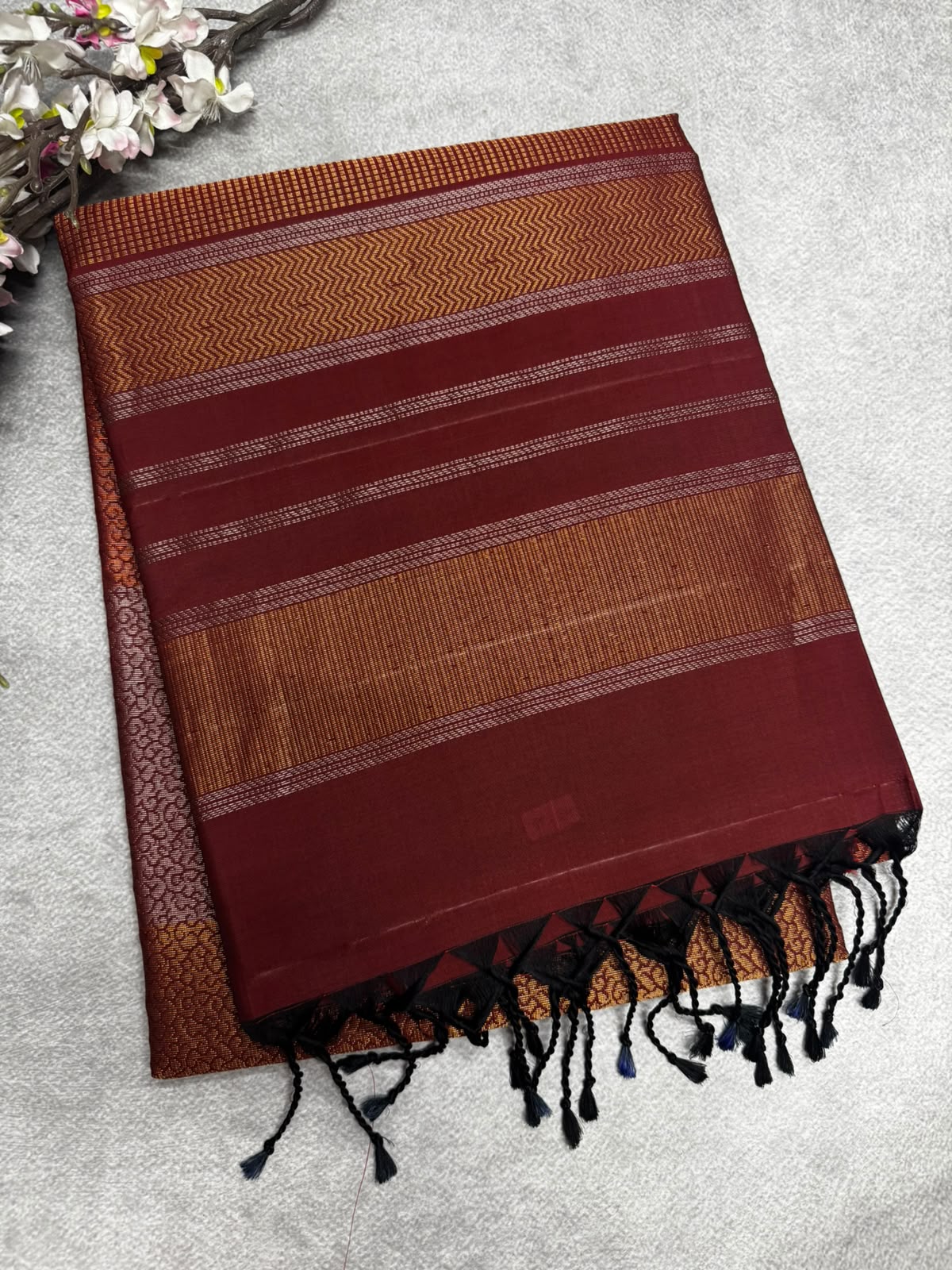 Brown Pure Kanchi Soft Silk 107 Saree