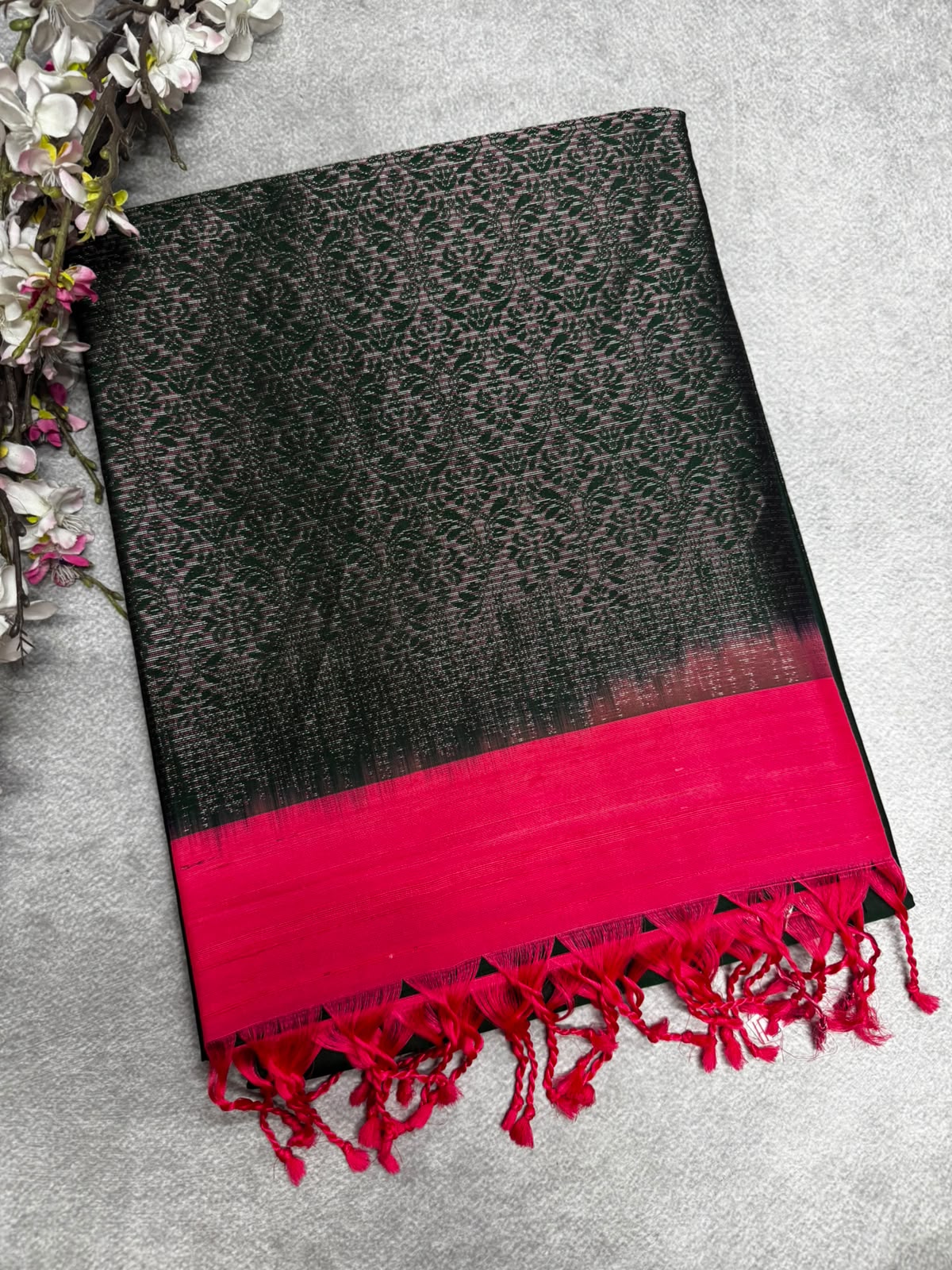 Bottle Green Pure Kanchi Soft Silk 107 Saree