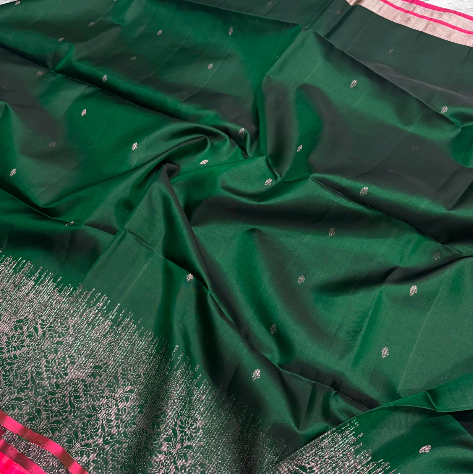 Bottle Green Pure Kanchi Soft Silk 107 Saree