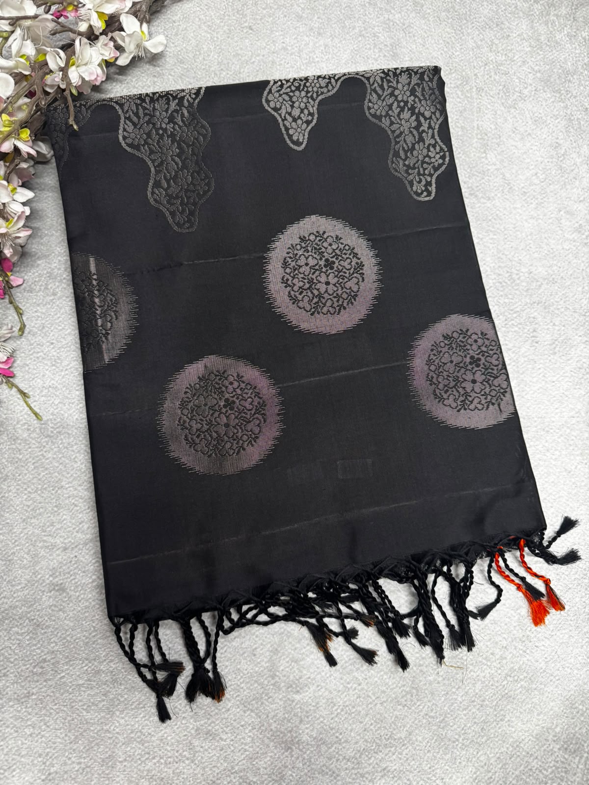 Black Pure Kanchi Soft Silk 107 Saree