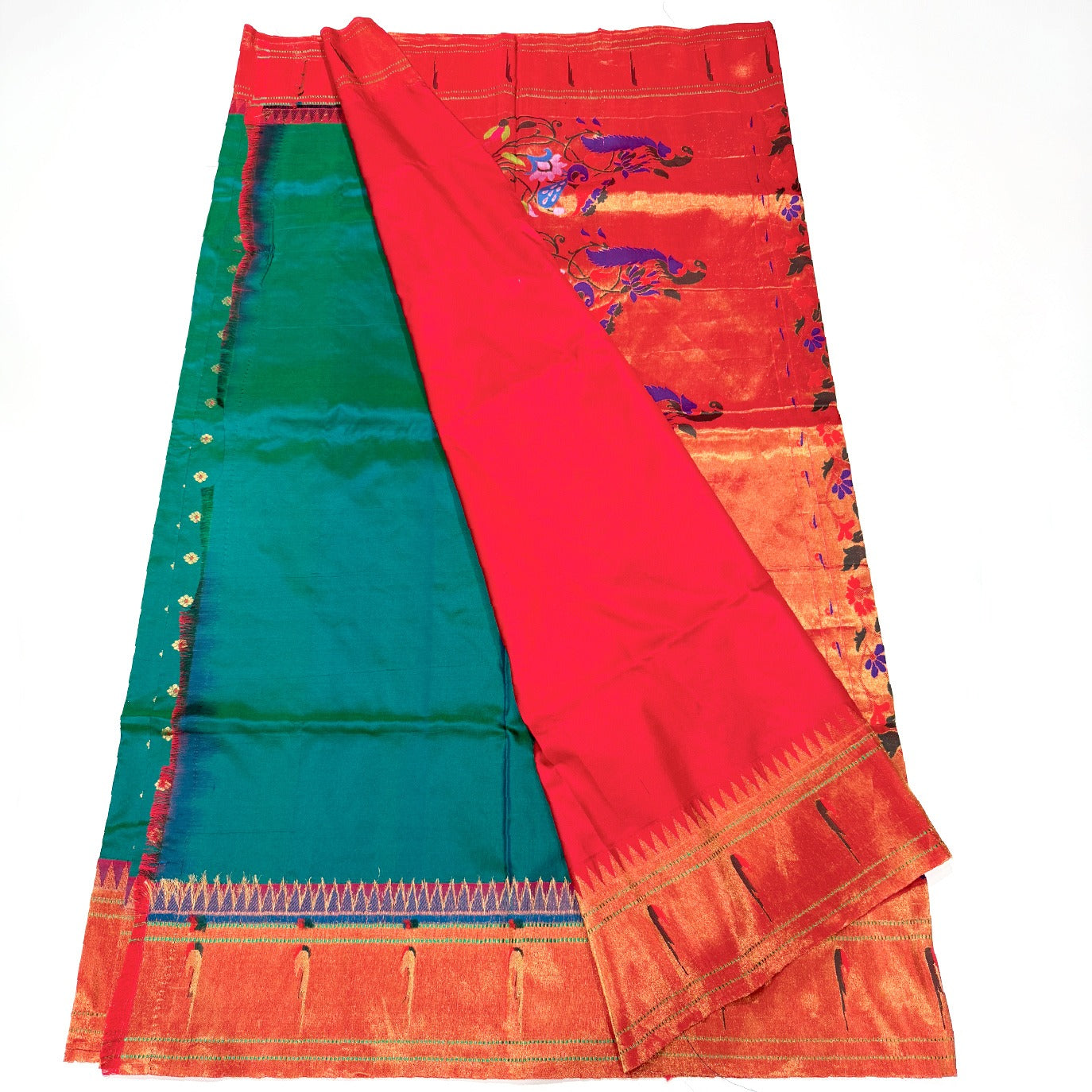 Green Small Butta Pure Paithani Silk Saree (Swara)