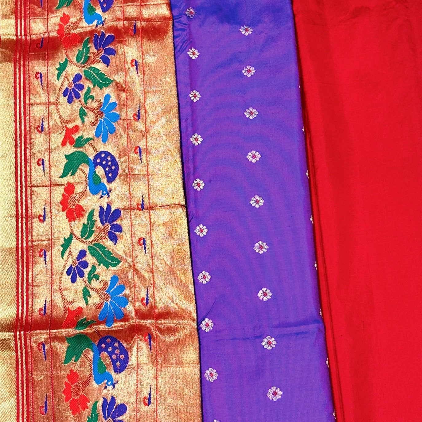 Purple Small Butta Pure Paithani Silk Saree (Swara)