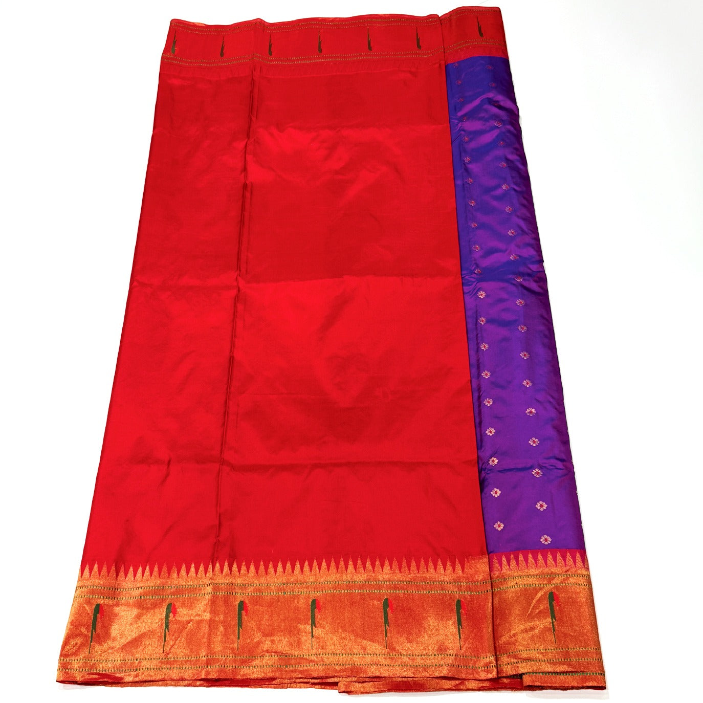 Purple Small Butta Pure Paithani Silk Saree (Swara)