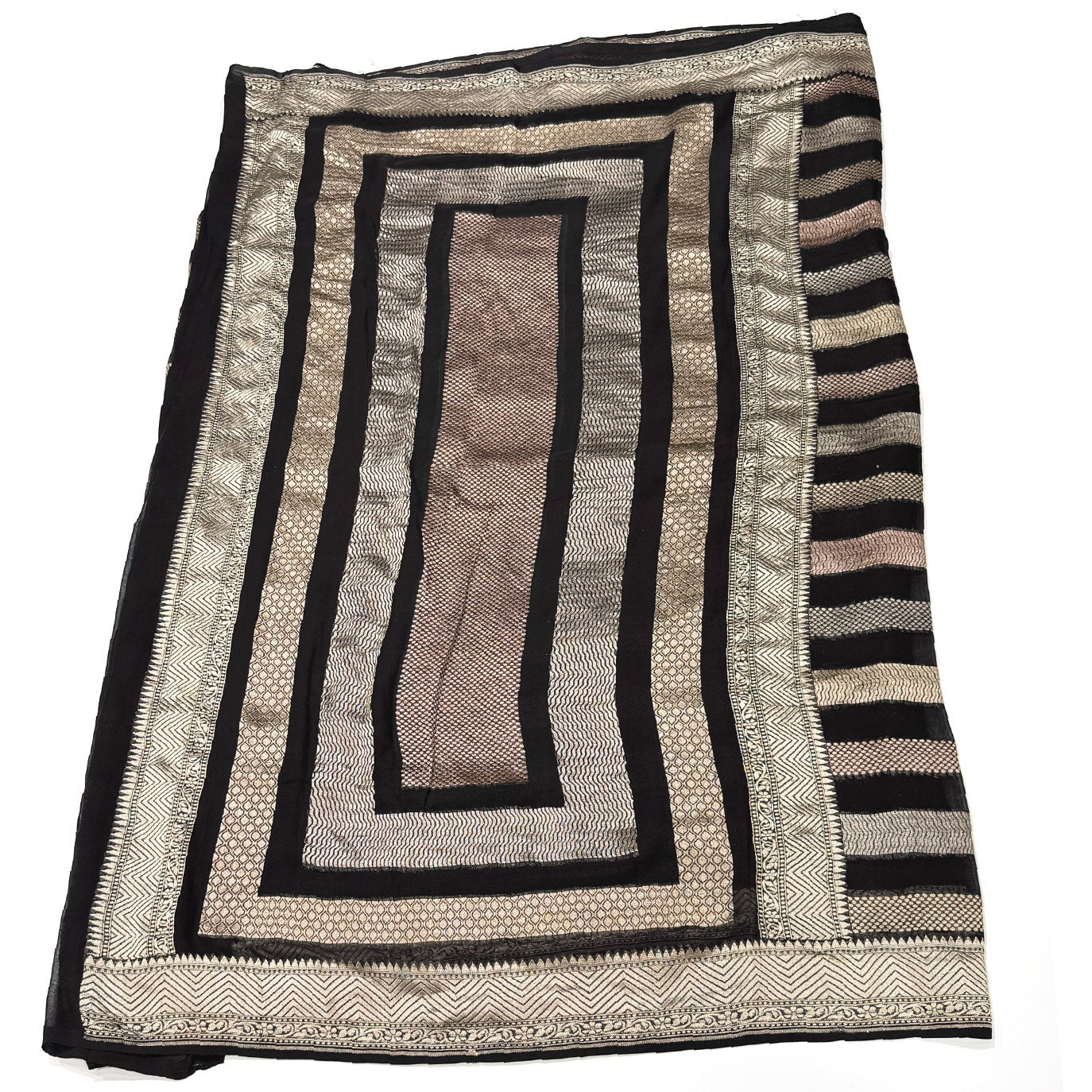 Black Stripes Pure Georgette Saree (Swara)