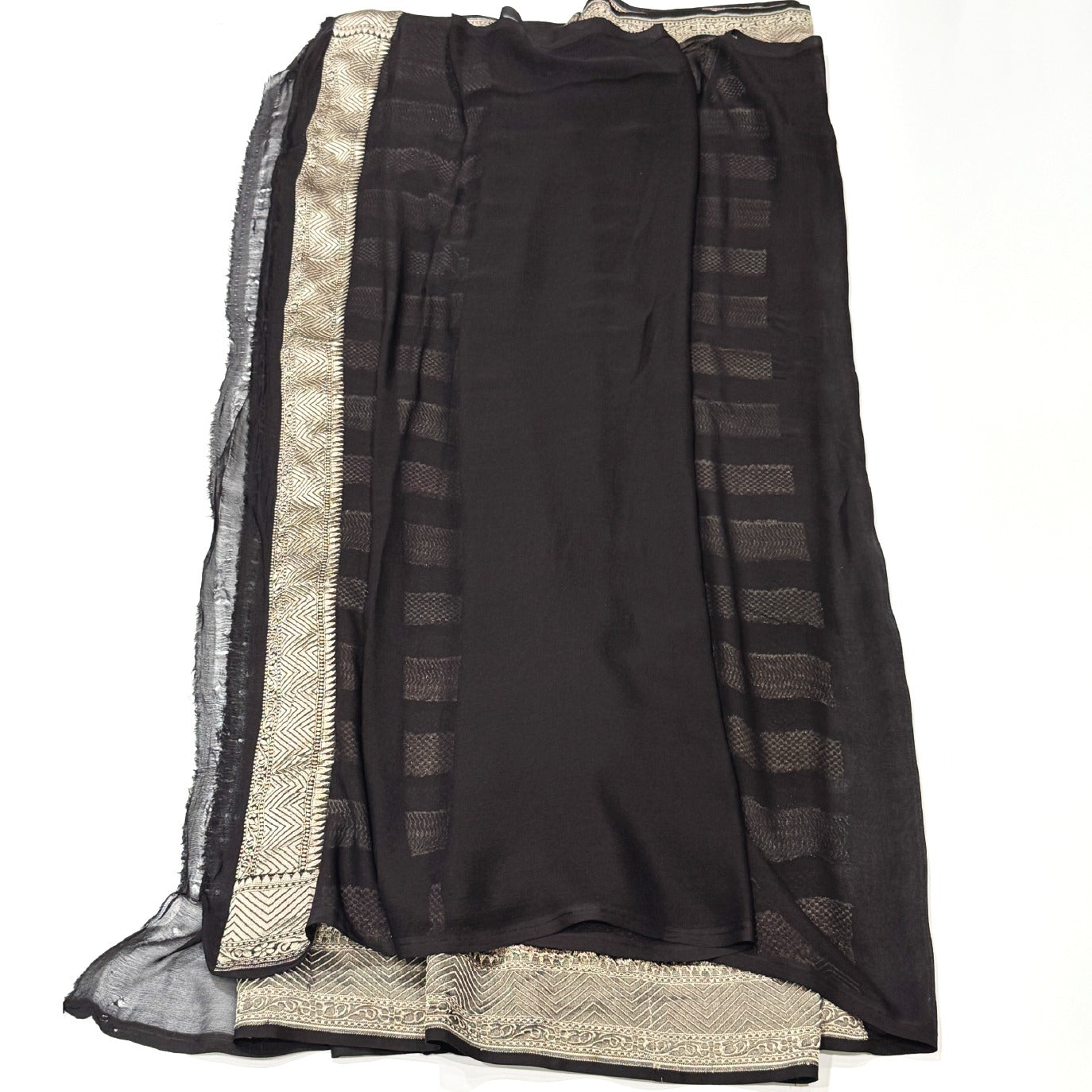 Black Stripes Pure Georgette Saree (Swara)