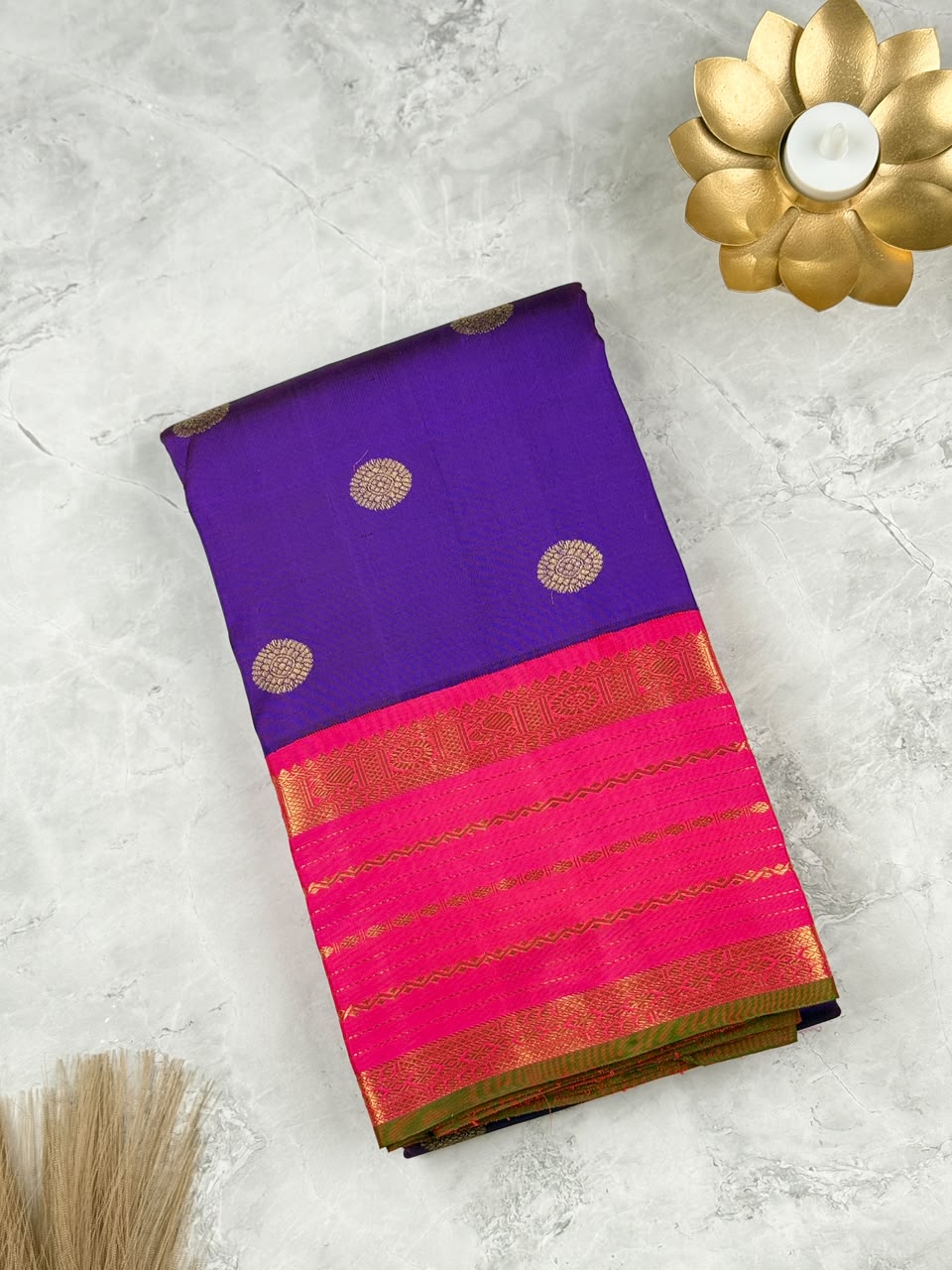 Purple Pure Kachi Silk Saree 4G (Swara)