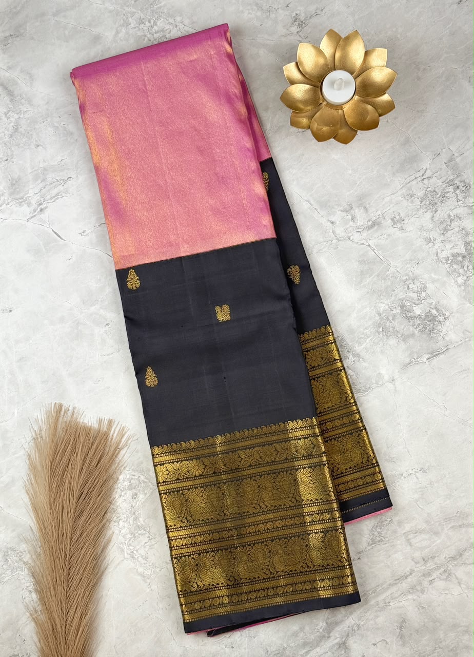 Black Pure Kachi Silk Saree 4G (Swara)