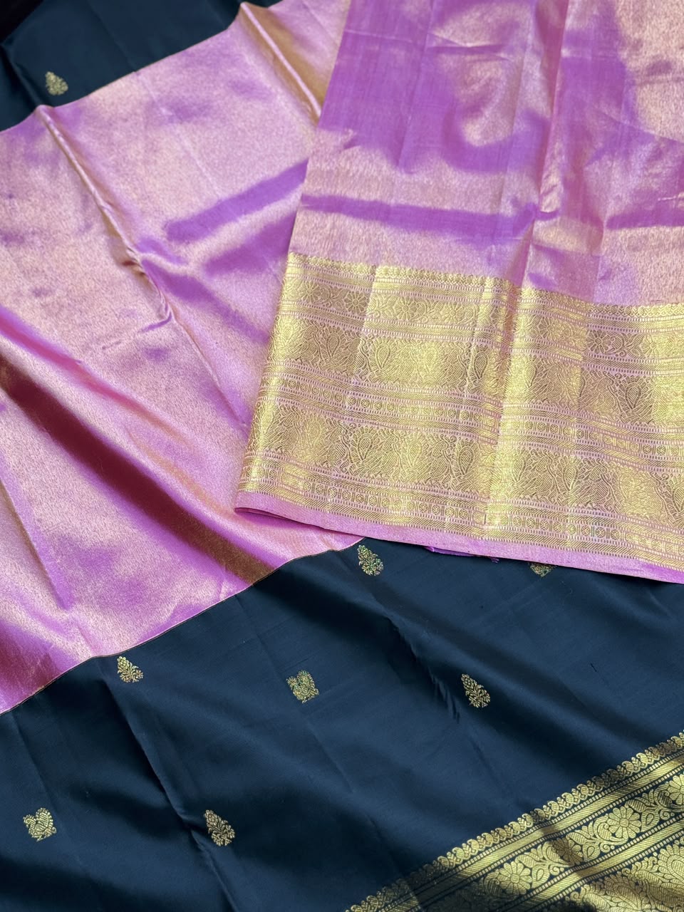 Black Pure Kachi Silk Saree 4G (Swara)