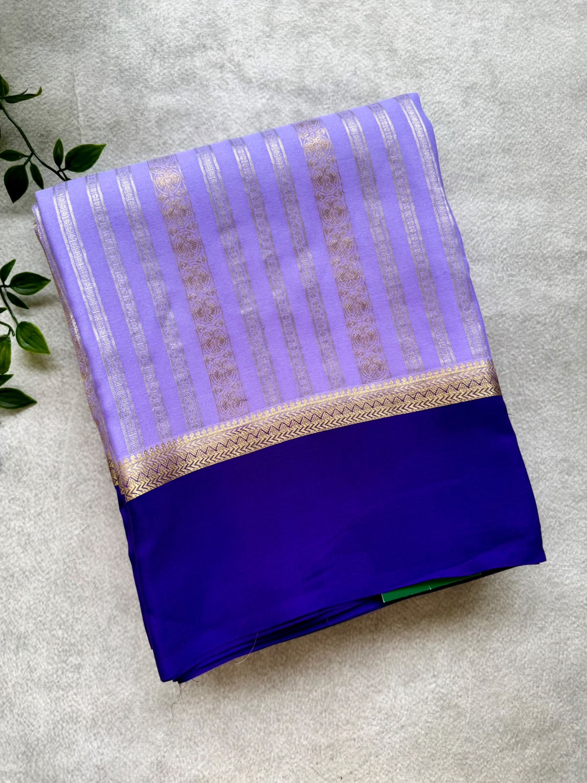 Lavender Satin Border Pure Mysore Crepe Silk Saree 107