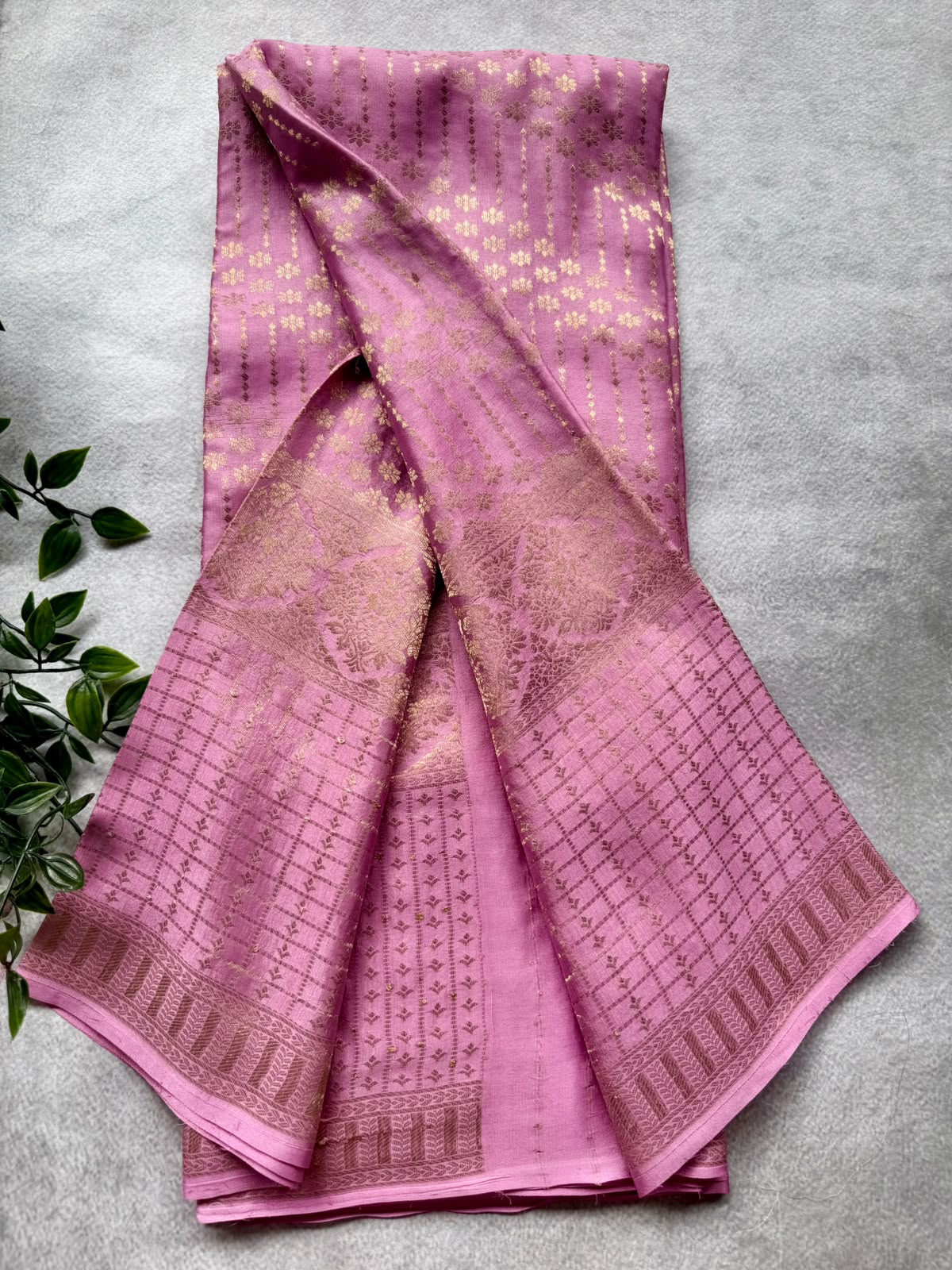 Mauve Brocade Pure Mysore Crepe Silk Saree 107