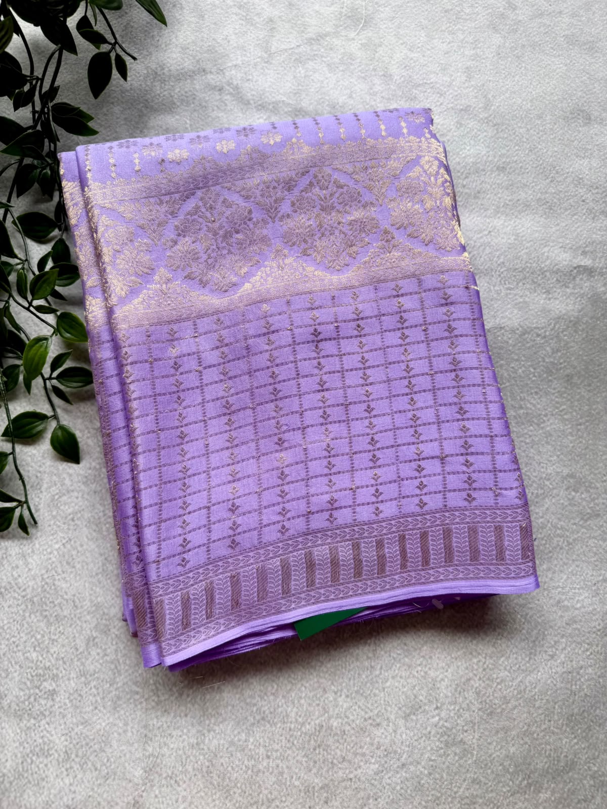 Lavender Brocade Pure Mysore Crepe Silk Saree 107