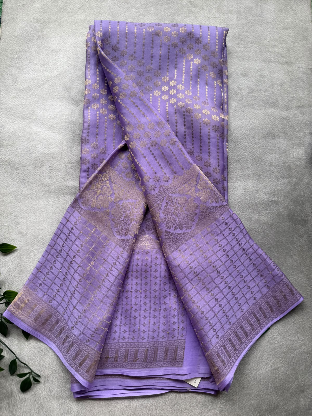 Lavender Brocade Pure Mysore Crepe Silk Saree 107