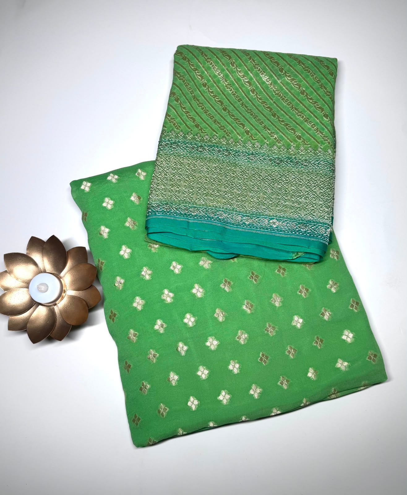 Green Pure Georgette Dress Material (Swara)