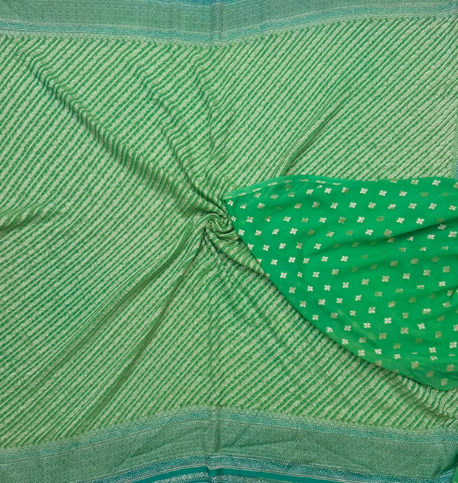 Green Pure Georgette Dress Material (Swara)