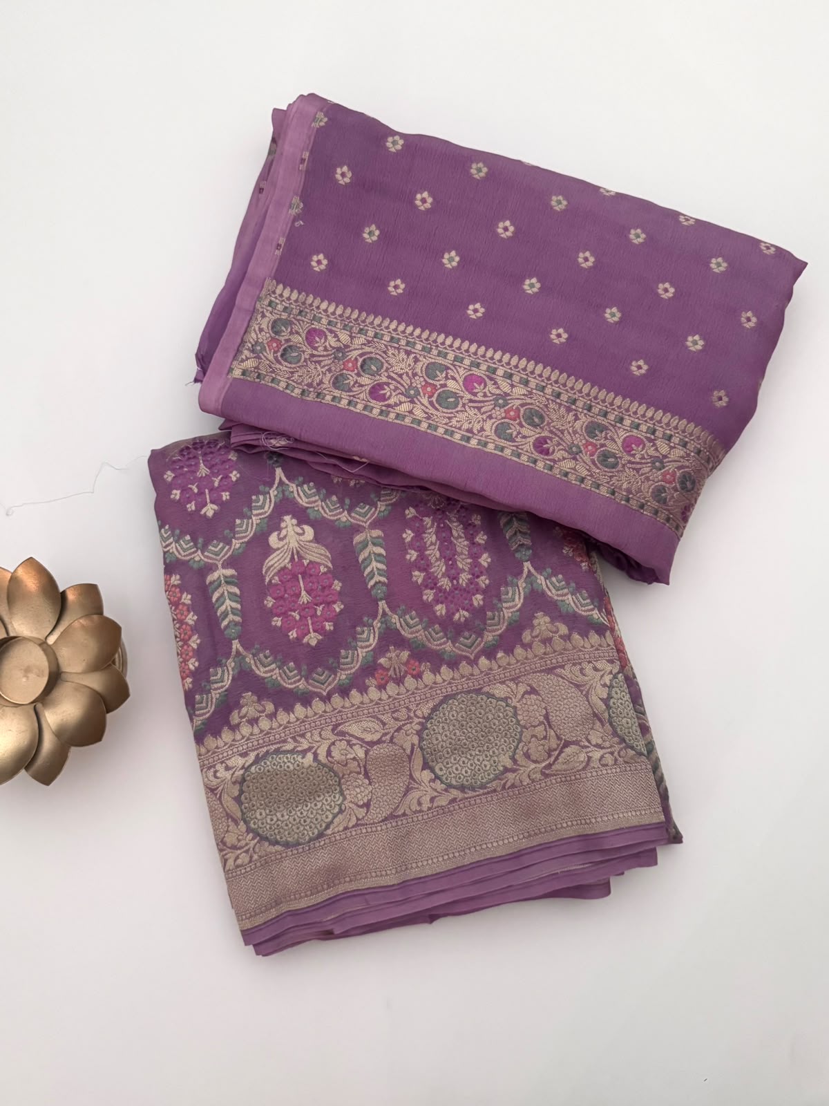 Mauve Pure Georgette Dress Material (Swara)