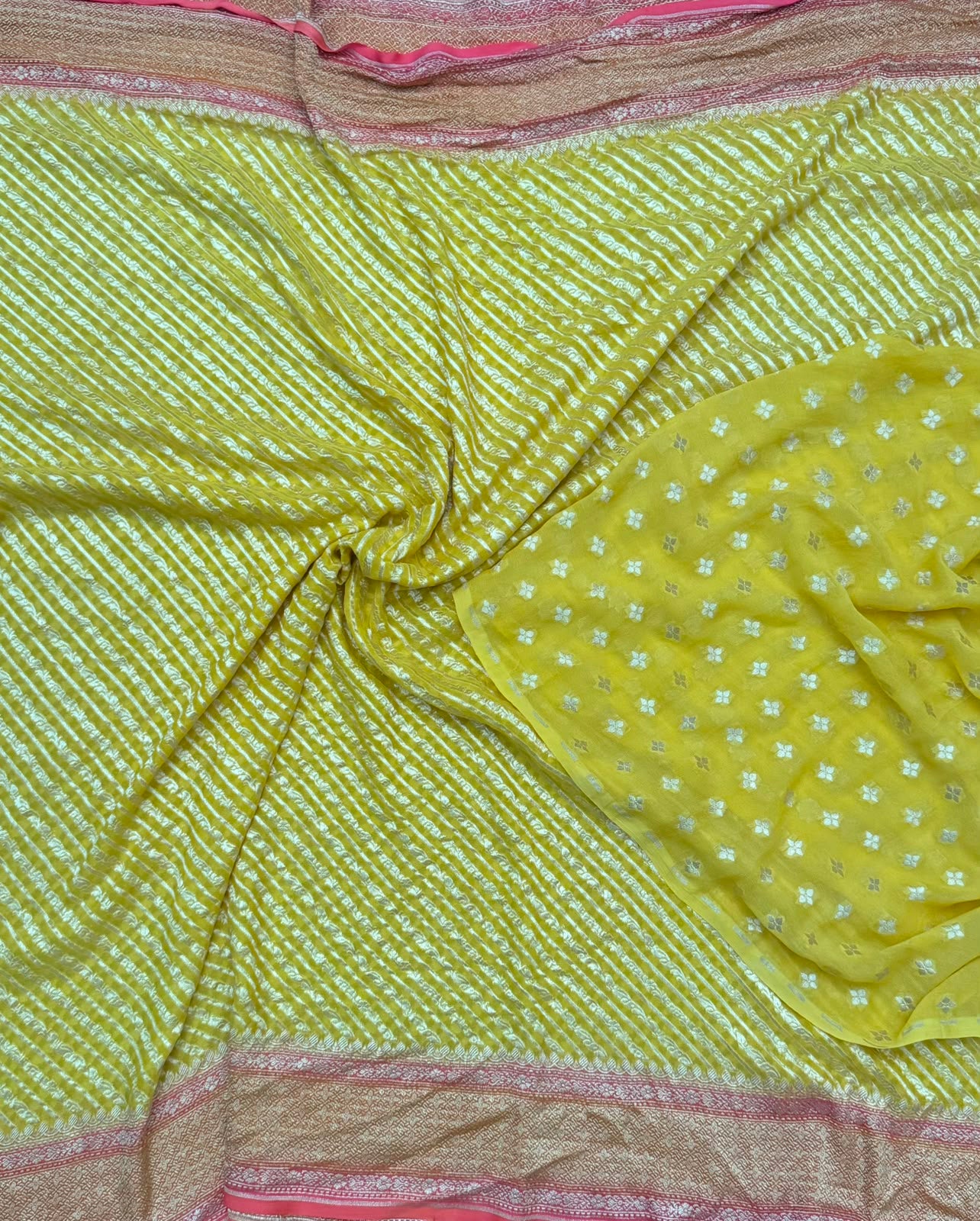 Yellow Pure Georgette Dress Material (Swara)