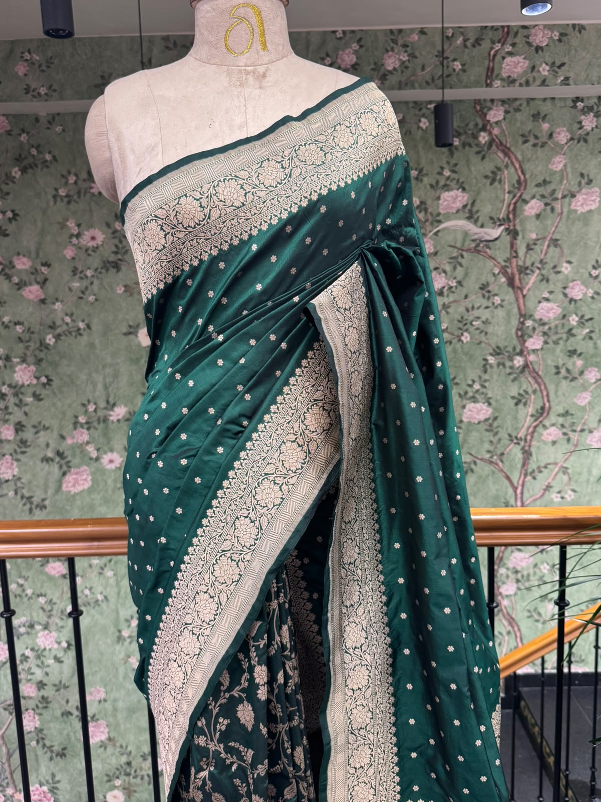 Green Pure Kathan Banarasi Silk Saree (Swara)