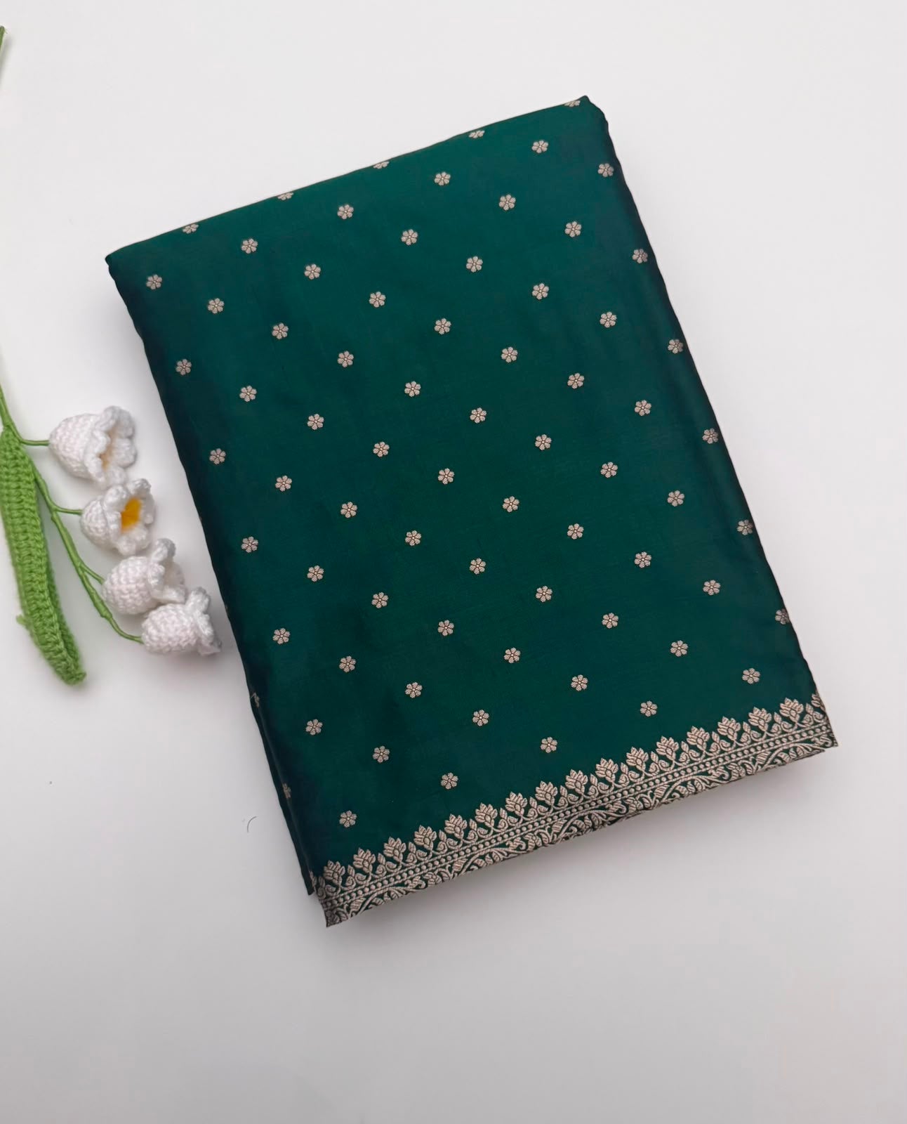 Green Pure Kathan Banarasi Silk Saree (Swara)
