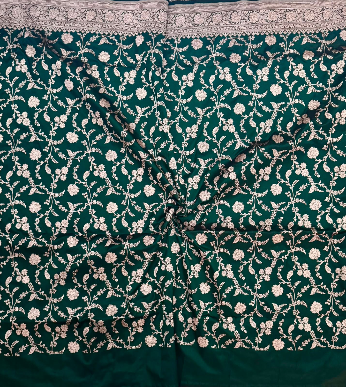 Green Pure Kathan Banarasi Silk Saree (Swara)