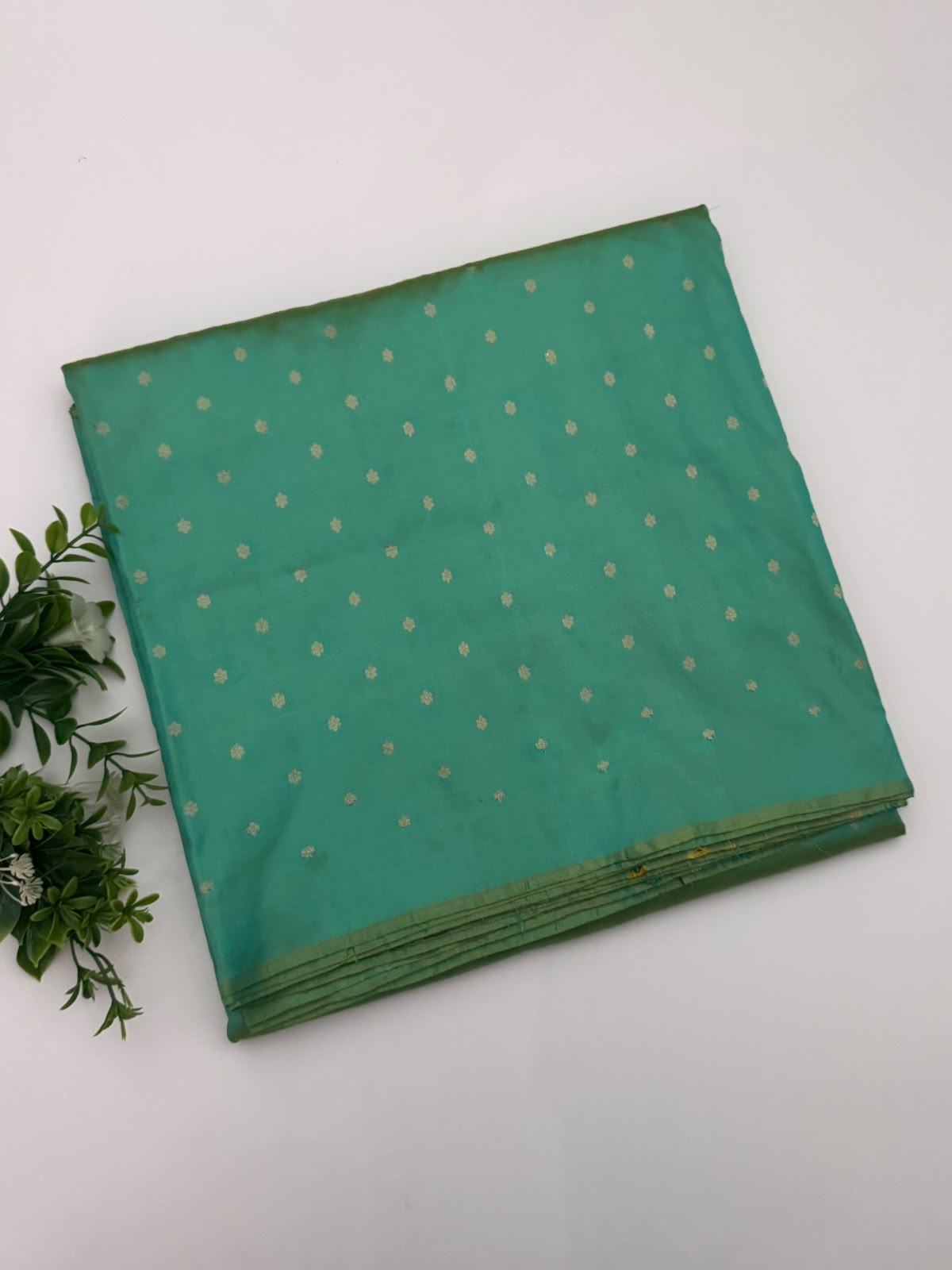 Green Pure Kathan Banarasi Silk Dress Material (Swara)