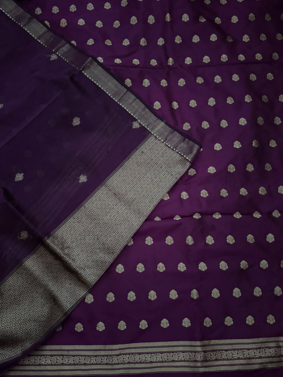 Magenta Pure Kathan Banarasi Silk Dress Material (Swara)