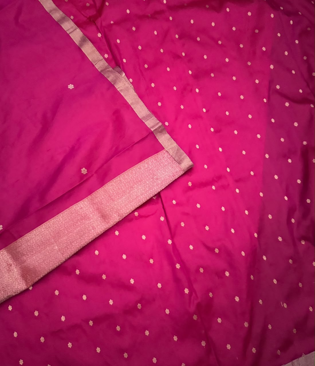 Magenta Pure Kathan Banarasi Silk Dress Material (Swara)