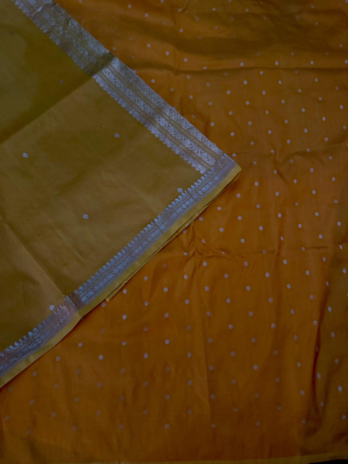 Mustard Pure Kathan Banarasi Silk Dress Material (Swara)