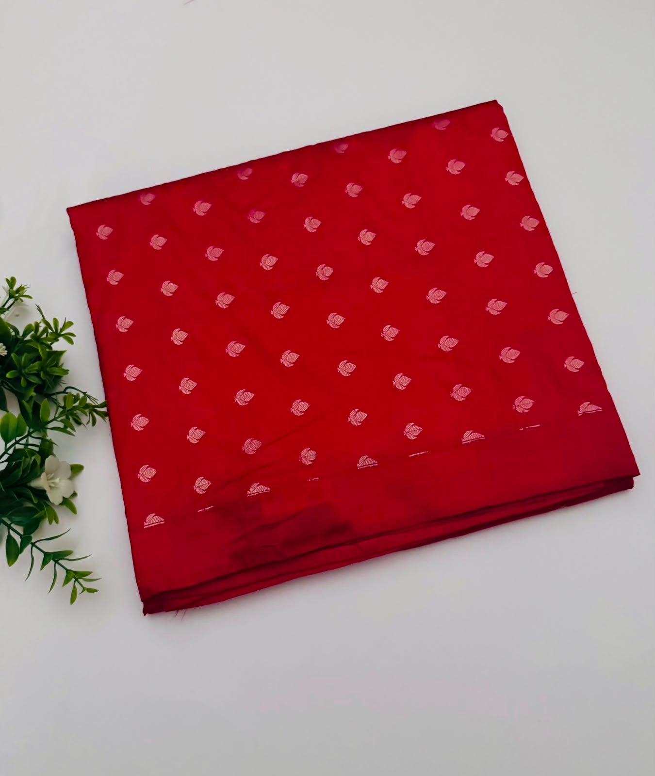 Red Pure Kathan Banarasi Silk Dress Material (Swara)