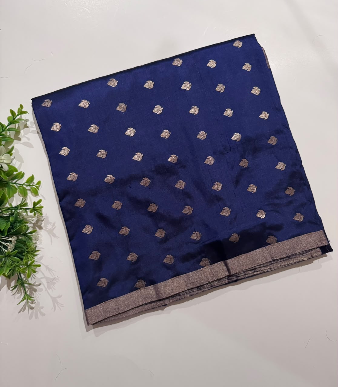 Royal Blue Pure Kathan Banarasi Silk Dress Material (Swara)