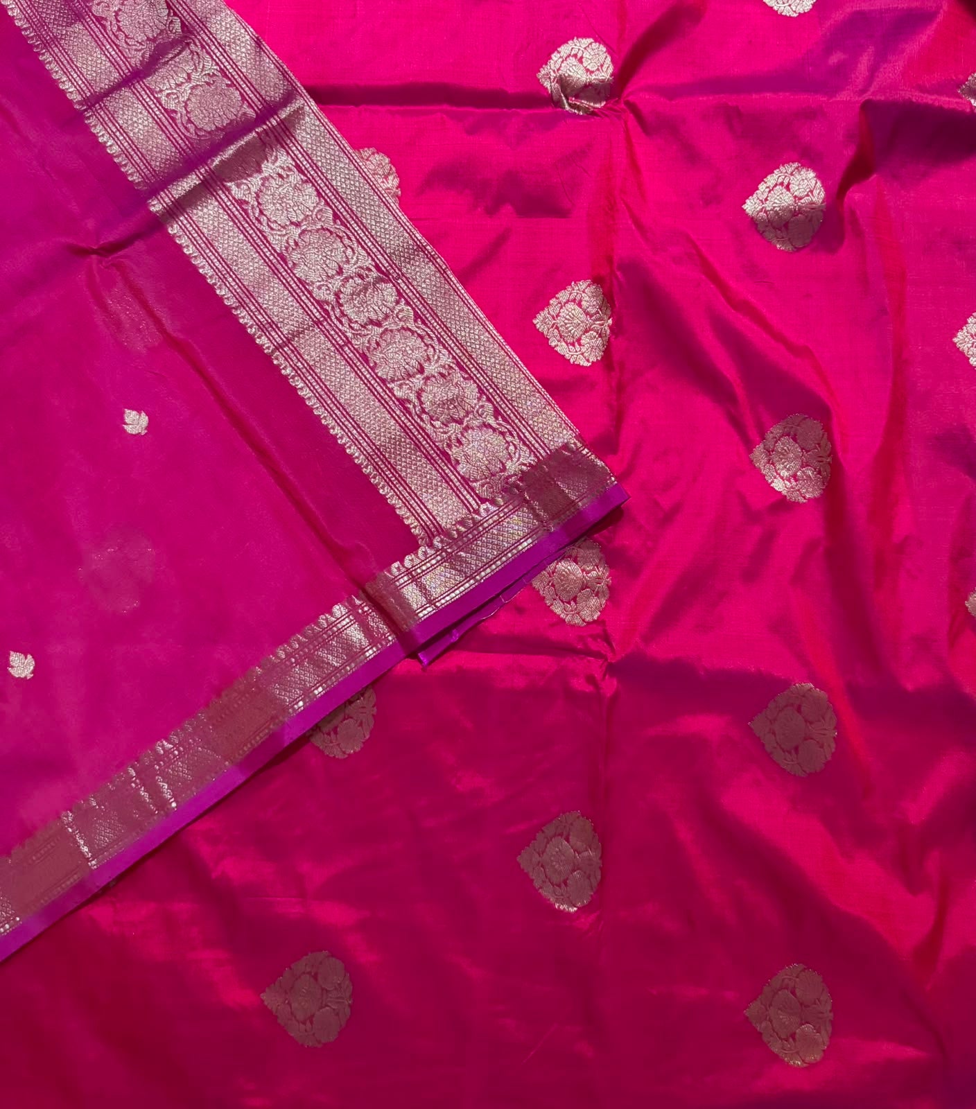 Pink Pure Kathan Banarasi Silk Dress Material (Swara)
