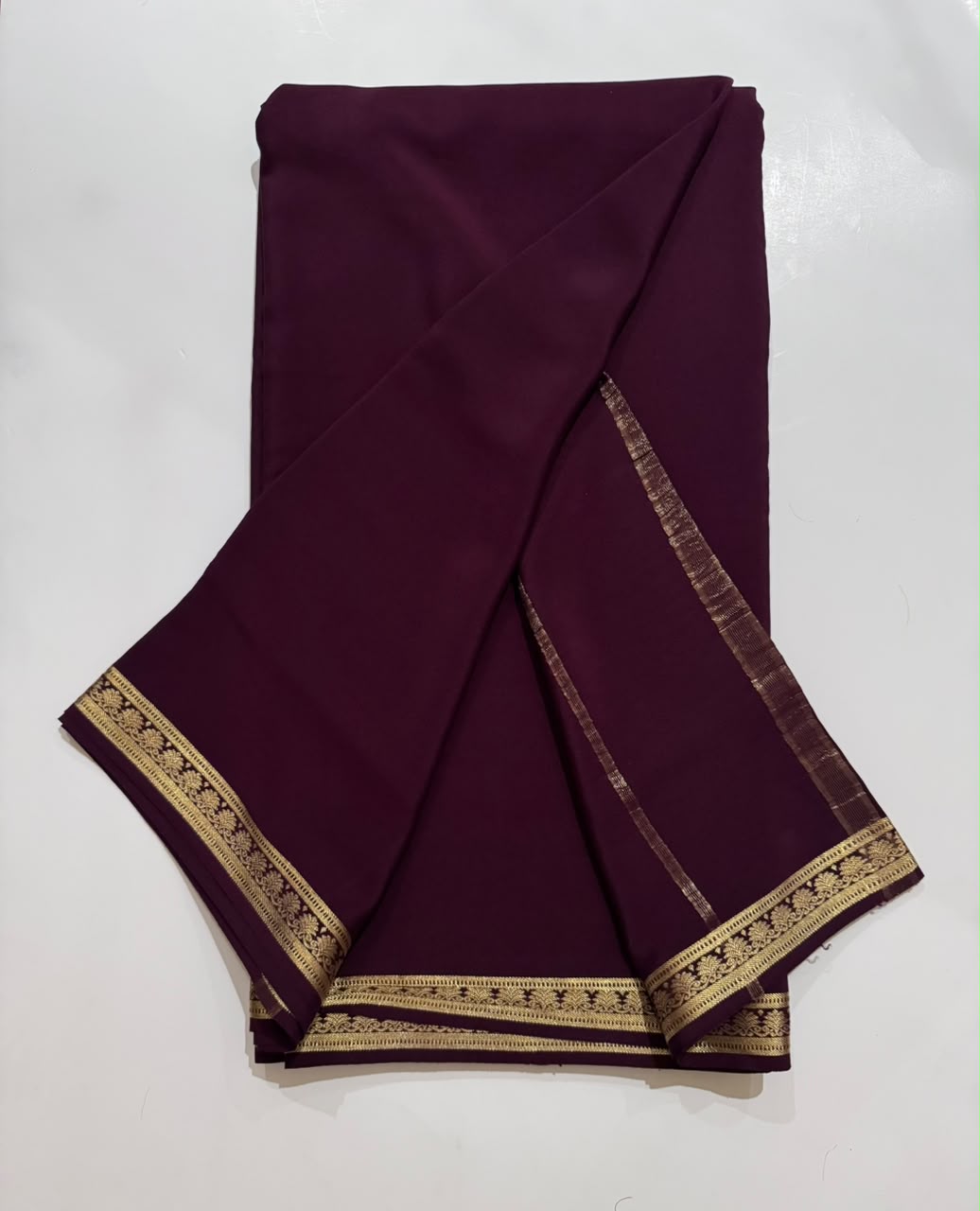 Wine Pure Mysore Silk Saree n Paithani Blouse KSIC-4G (Swara)