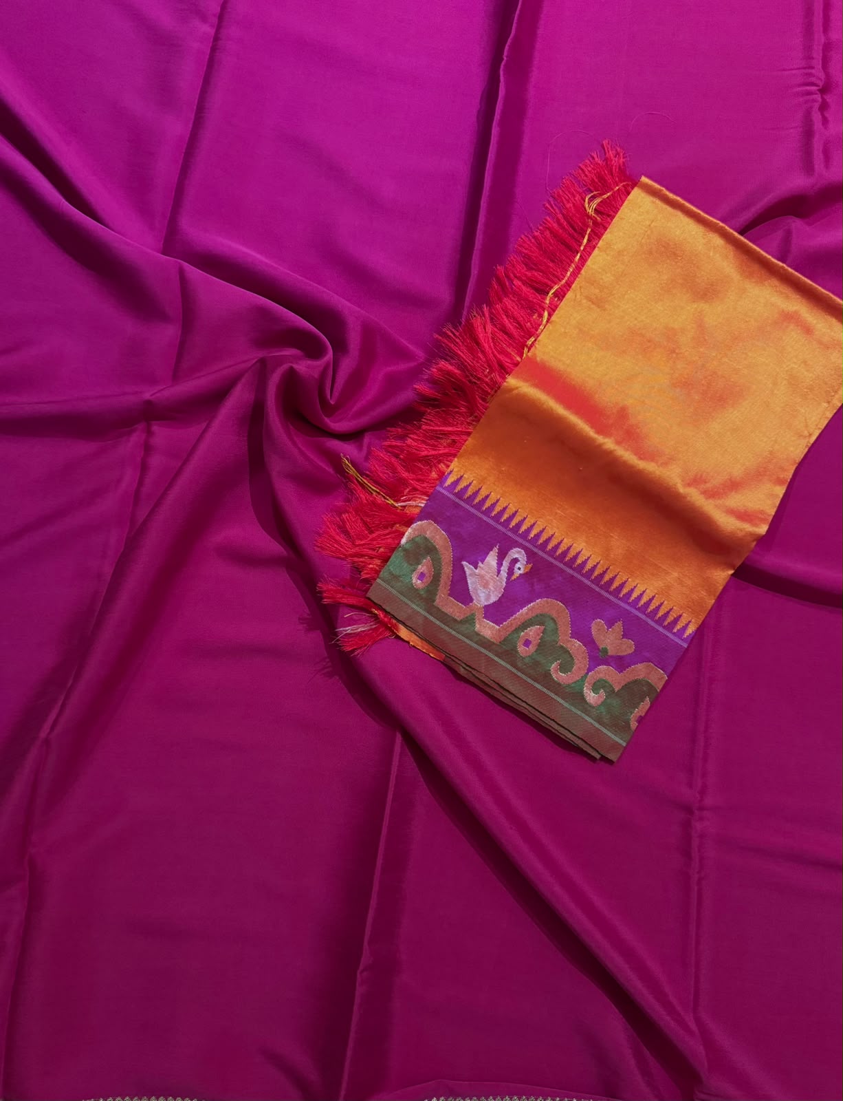 Magenta Pure Mysore Silk Saree n Paithani Blouse CSG (Swara)