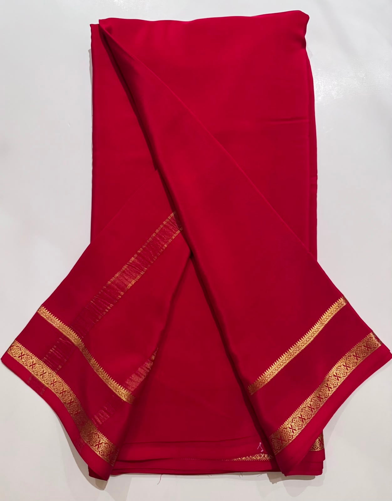 Red Pure Mysore Silk Saree n Paithani Blouse CSG (Swara)