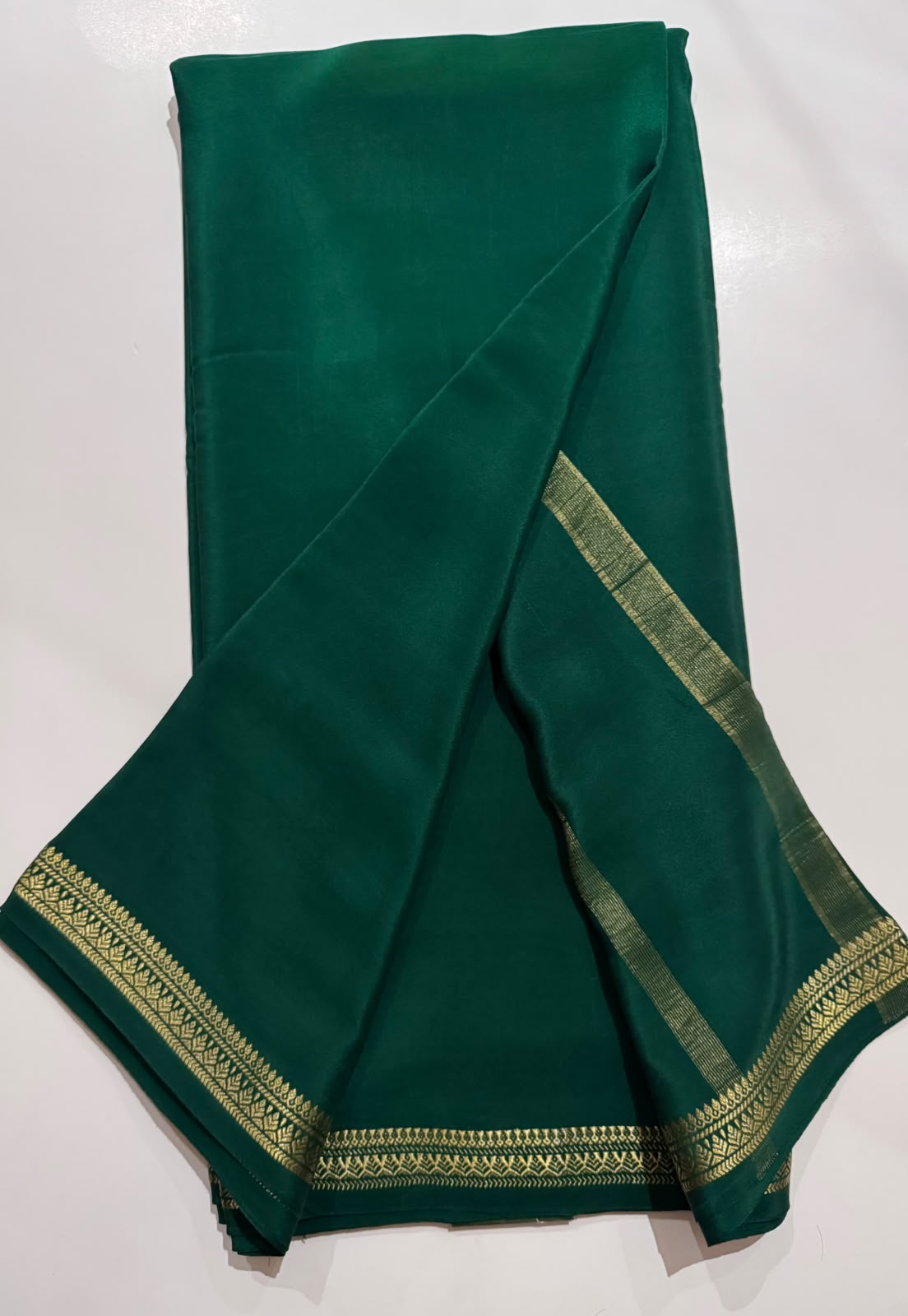 Bottle Green Pure Mysore Silk Saree n Paithani Blouse CSG (Swara)