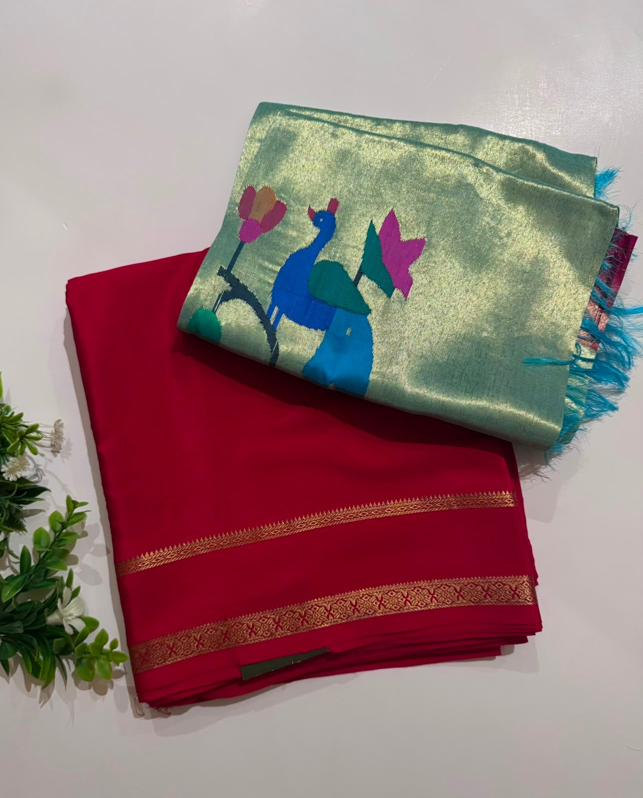 Pink Pure Mysore Silk Saree n Paithani Blouse CSG (Swara)